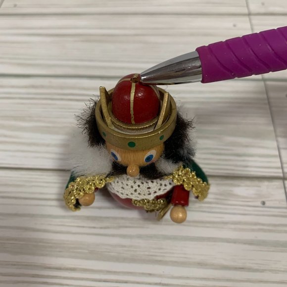 Vintage Steinbach Mini Wood Viking King Figure Imperfect - Picture 8 of 8